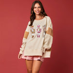 Adult Christmas Sweatshirt Festive Sequined Pullover Xmas Party Clothes