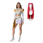 Pop Star Costume Performance Outfit PU Leather Dress Up Suit Halloween Costume