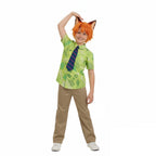 Nick Costume Fox Green Shirt Wig Tail and Headband Full Set for Cosplay Party