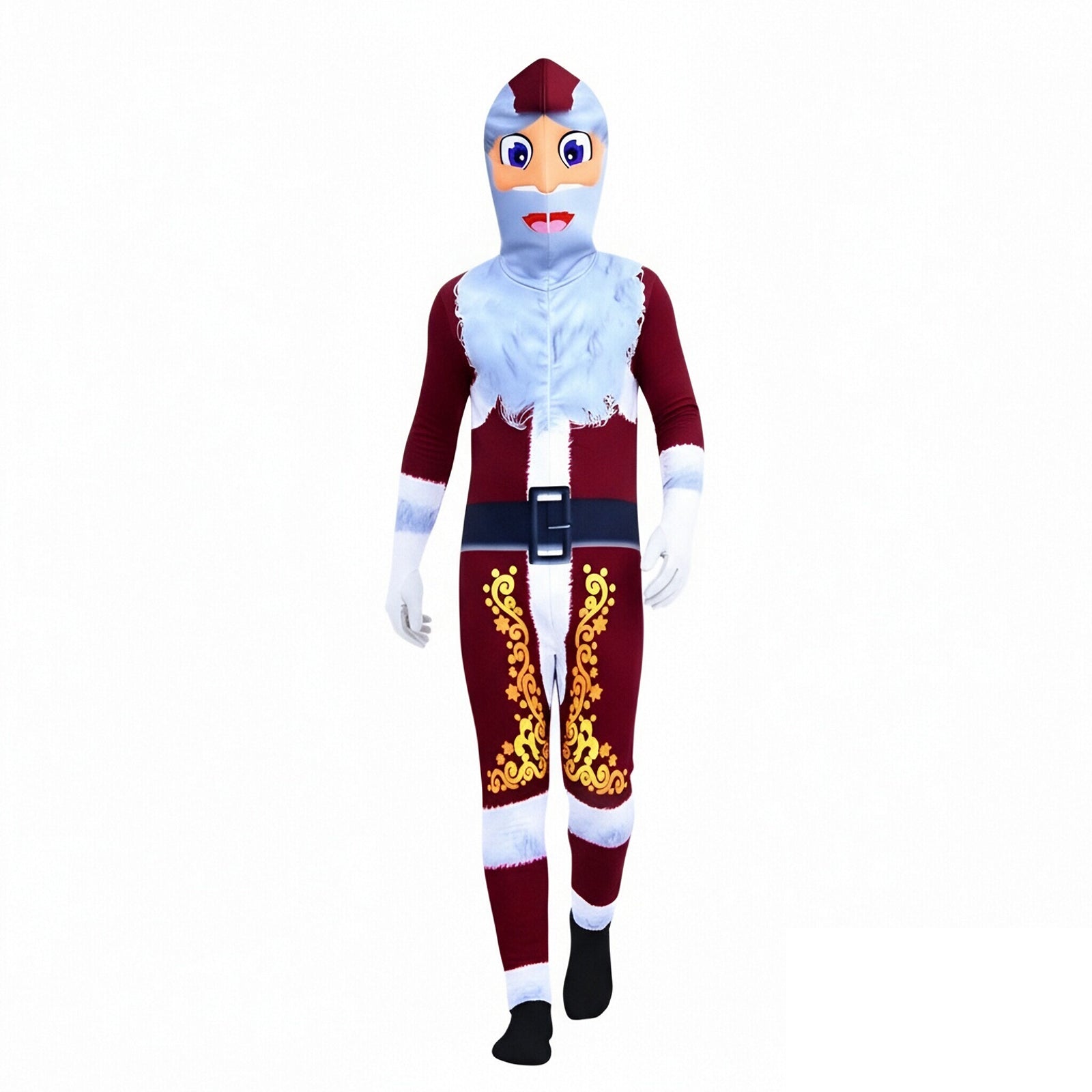 Kids Santa Costume Funny Xmas Onesie Festive Holiday Outfit for Boys Girls