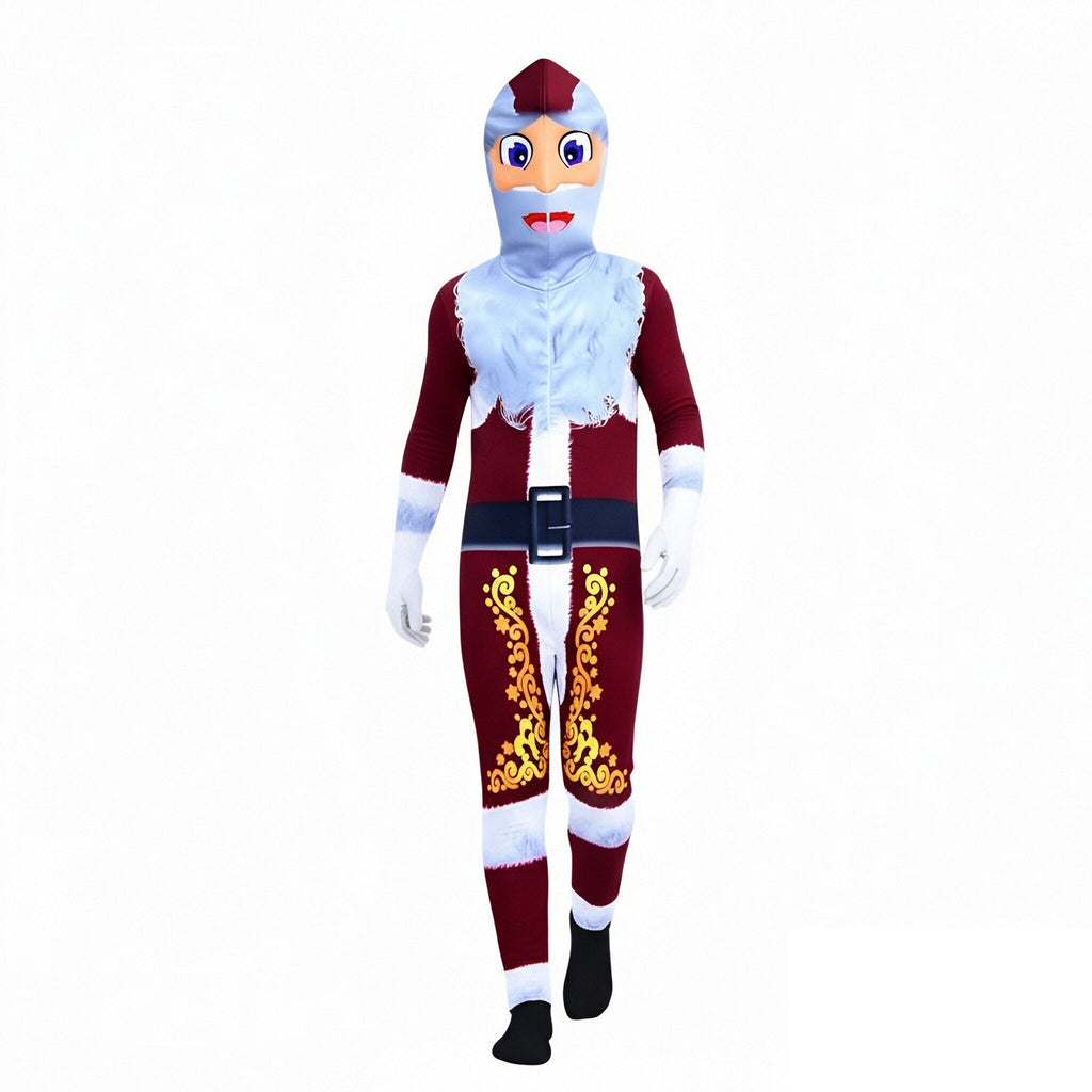 Kids Santa Costume Funny Xmas Onesie Festive Holiday Outfit for Boys Girls