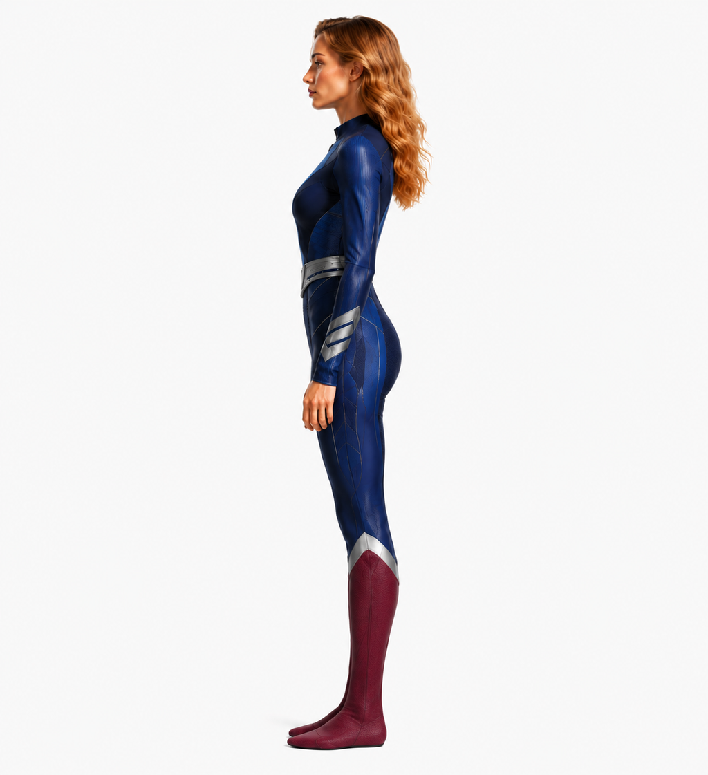 Women Tomorrow Superheroine Trench Coat Brown Long Duster Jacket and Jumpsuit for Comic Con