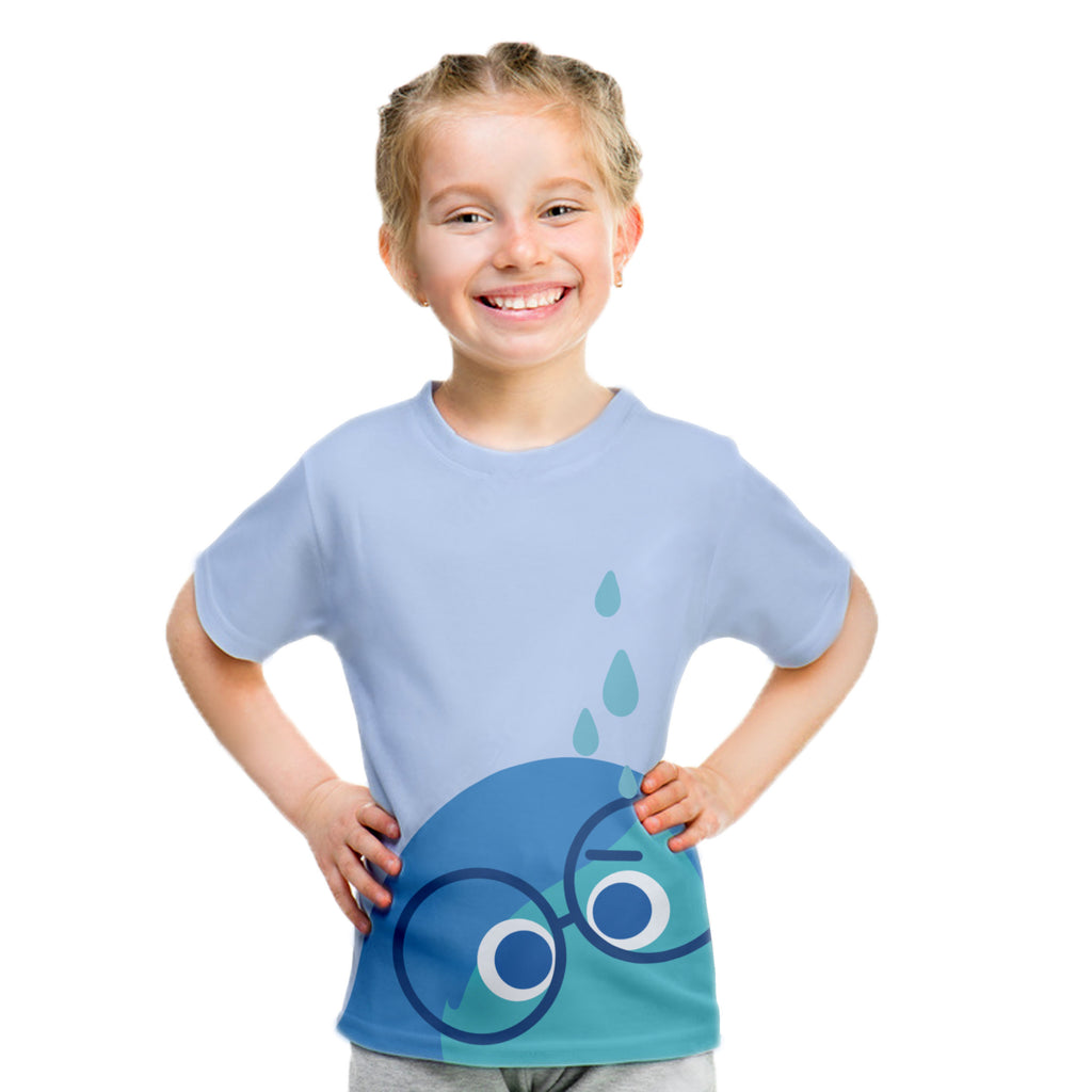Girls Emotion Sadness T-shirt Inside Movie Out 100% Cotton Shirt for Kids 2-10 Years