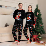 Matching Family Christmas Pajamas Black Unisex Sleepwear Xmas Outfits for Kids Adults