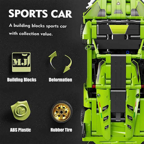 2 in 1 Rambo Transformation Robot Car Building Blocks DIY Kit Car Model Building Kit