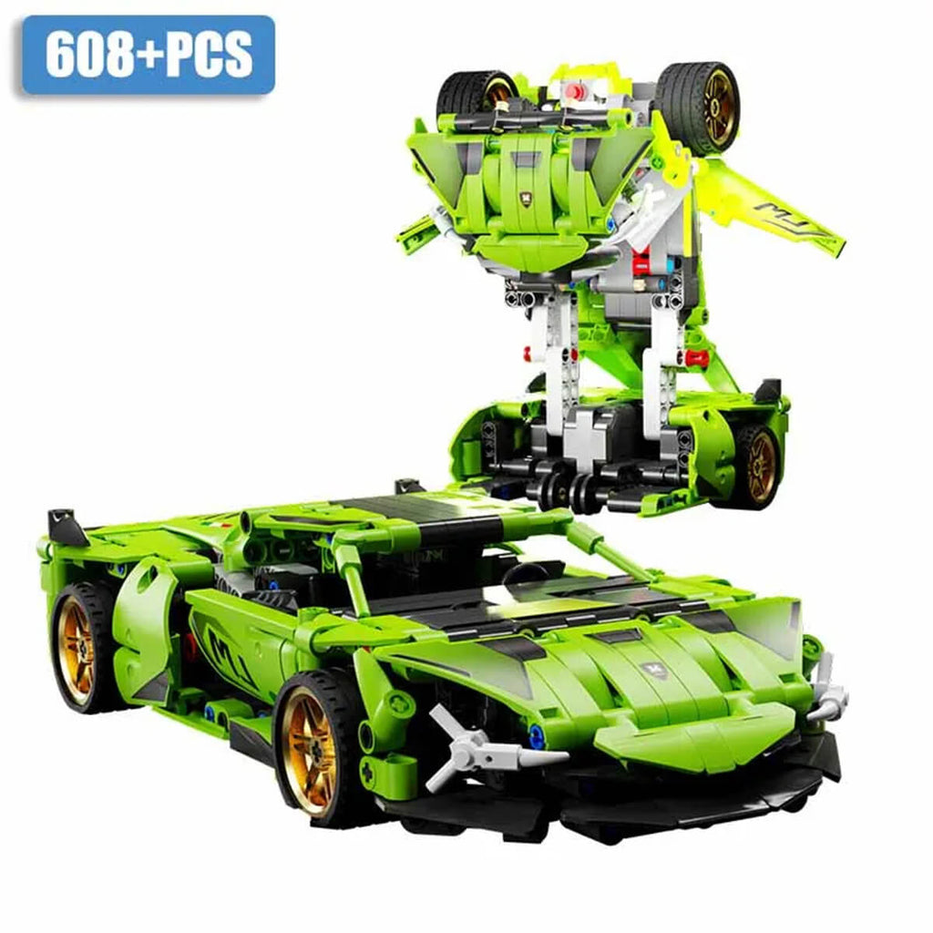 2 in 1 Rambo Transformation Robot Car Building Blocks DIY Kit Car Model Building Kit