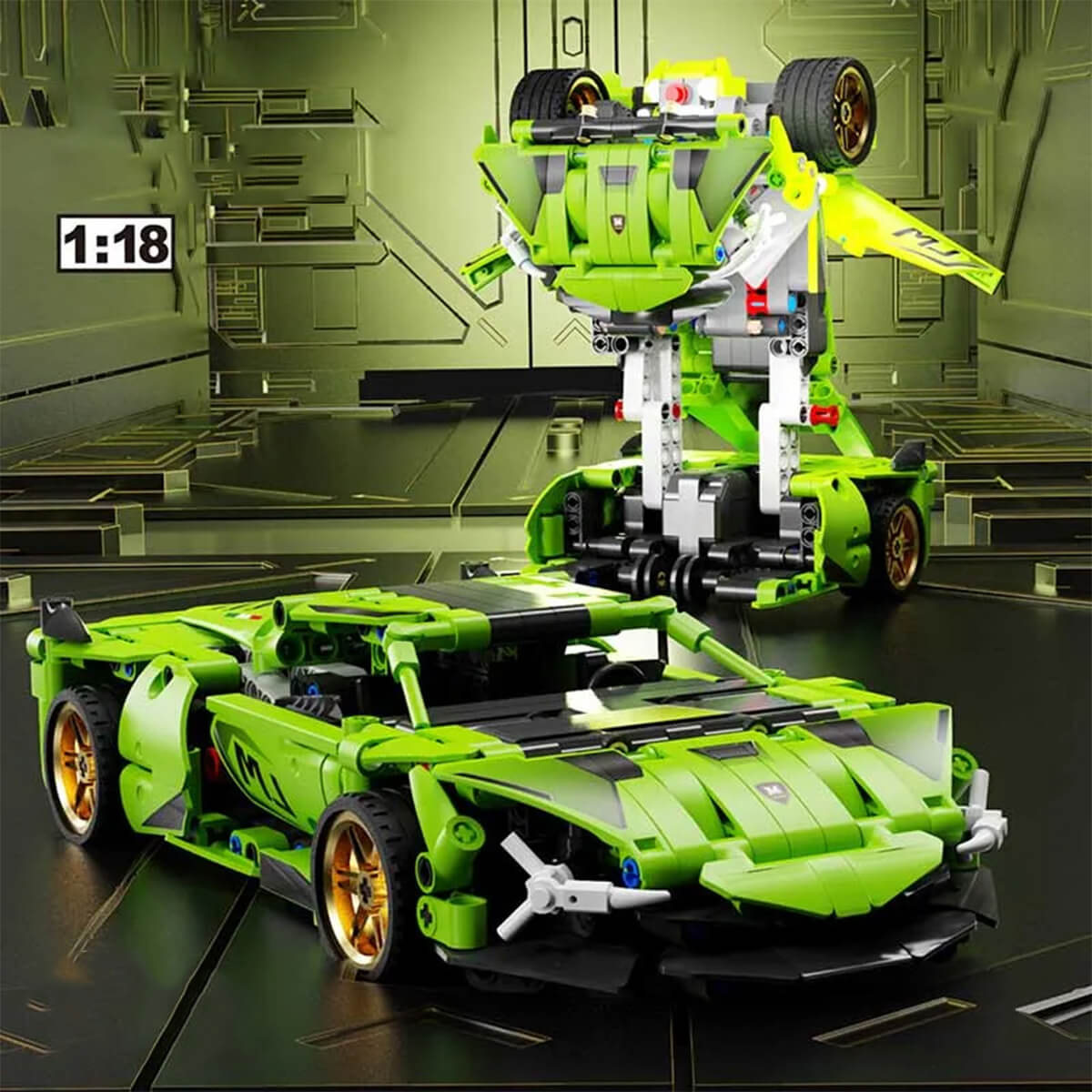 2 in 1 Rambo Transformation Robot Car Building Blocks DIY Kit Car Mode ...