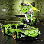 2 in 1 Rambo Transformation Robot Car Building Blocks DIY Kit Car Model Building Kit