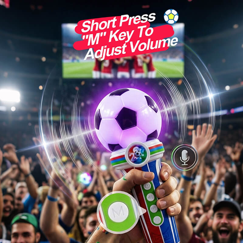 2pcs Fan Cheering Soccer Megaphone Portable Handheld Speaker Voice Amplifier with Recording and LED Lights