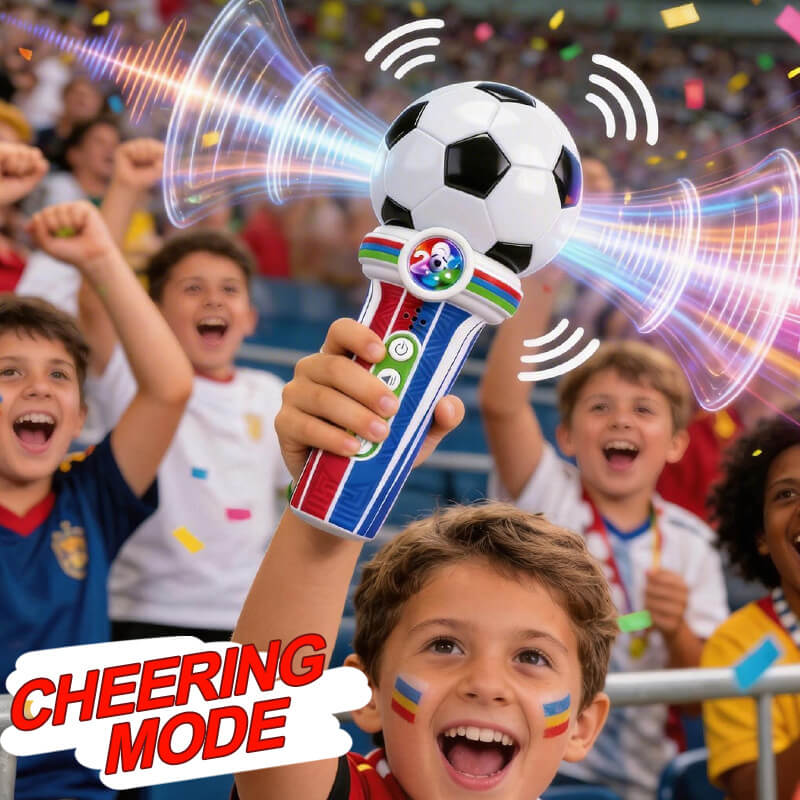 2pcs Fan Cheering Soccer Megaphone Portable Handheld Speaker Voice Amplifier with Recording and LED Lights