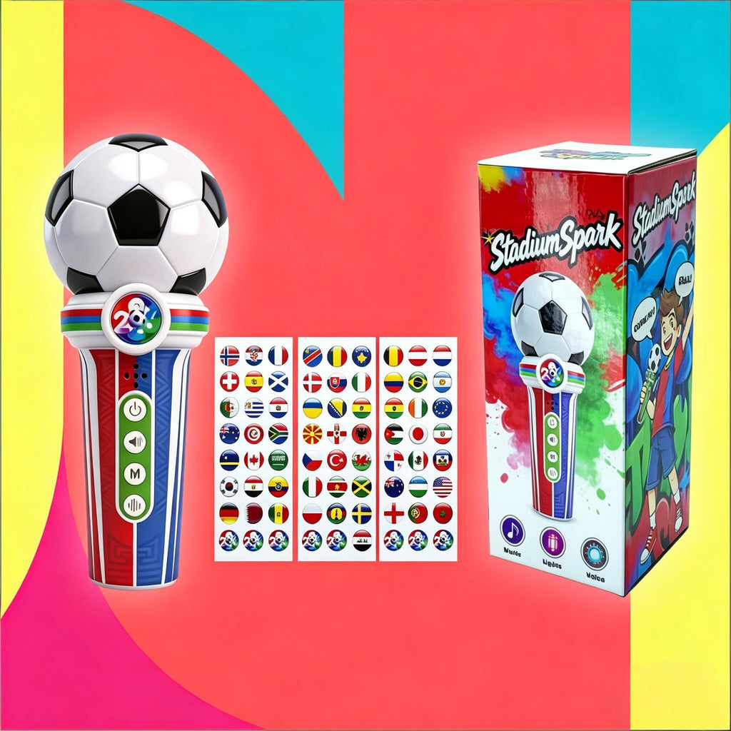 2pcs Fan Cheering Soccer Megaphone Portable Handheld Speaker Voice Amplifier with Recording and LED Lights