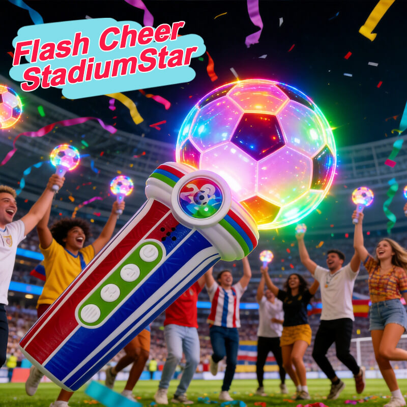 2pcs Fan Cheering Soccer Megaphone Portable Handheld Speaker Voice Amplifier with Recording and LED Lights