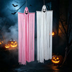 2pcs Halloween Decoration Tassel Ghost Ornaments with two Different Faces for Outdoor and Indoor Decor