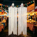 2pcs Halloween Decoration Tassel Ghost Ornaments with two Different Faces for Outdoor and Indoor Decor