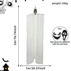 2pcs Halloween Decoration Tassel Ghost Ornaments with two Different Faces for Outdoor and Indoor Decor