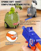 2pcs RC Dino Egg Car 2-in-1 Shooting RC Bumper Car Interactive Toy with Music and Light