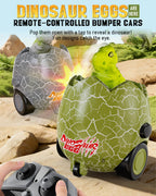 2pcs RC Dino Egg Car 2-in-1 Shooting RC Bumper Car Interactive Toy with Music and Light