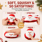 2pcs Santa Claus Squishies Christmas Blind Box Soft Stress Relief Squeeze Toy for Kids 14+ and Adults