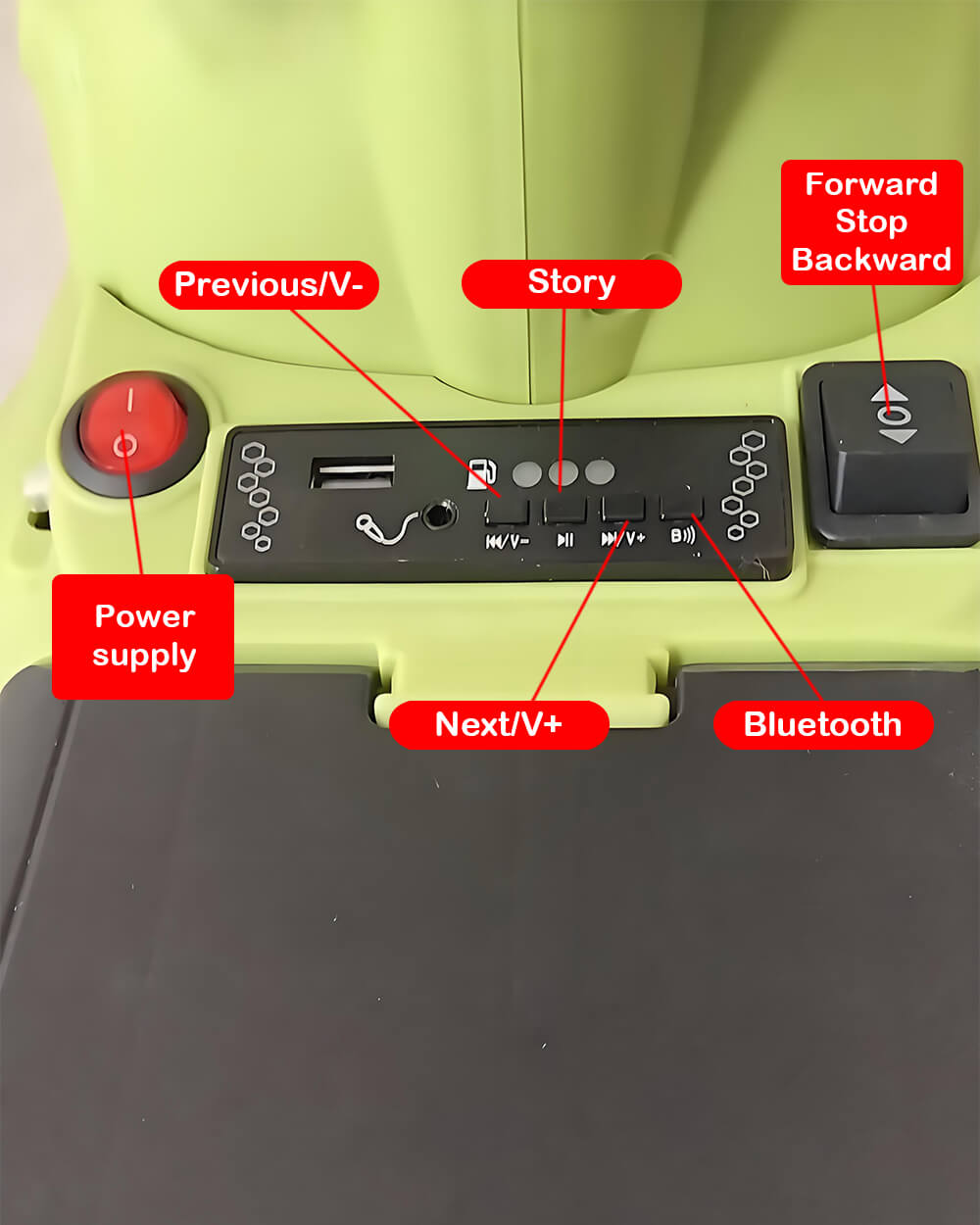 3-In-1 Push Car Baby Stroller Electric Dino Ride-on Car with Detachable Guardrail and Handle