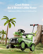 3-In-1 Toddler 6V Ride-on Car Dinosaur Electric Car with Guardrails and Push Handles