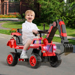 3-in-1 Kids Ride On Excavator Outdoor Indoor Ride-On Car With Front Loader Digger & Light Music
