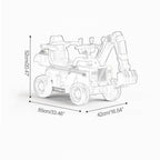 3-in-1 Ride On Push Car With Front Loader Digger Toddler Ride-On Excavator & Lights Music