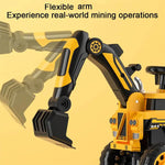 3-in-1 Kids Ride On Excavator Outdoor Indoor Ride-On Car With Front Loader Digger & Light Music