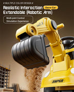 3-in-1 Toddler Electric Excavator Kids 6V Ride-On Push Car with Adjustable Handle and Guardrail