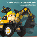 3-in-1 Toddler Excavator Cute Push Car Battery Powered Riding Car with Music and Light