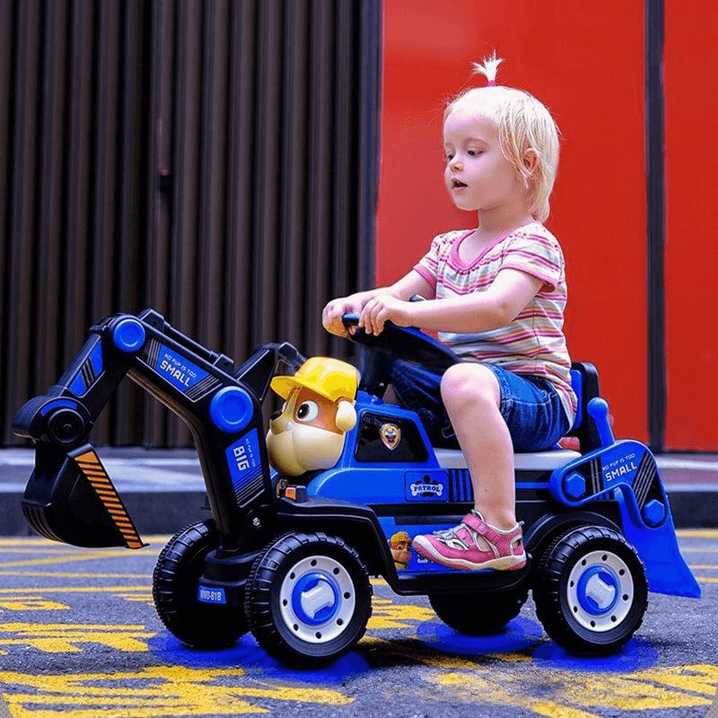 3-in-1 Toddler Excavator Cute Push Car Battery Powered Riding Car with Music and Light