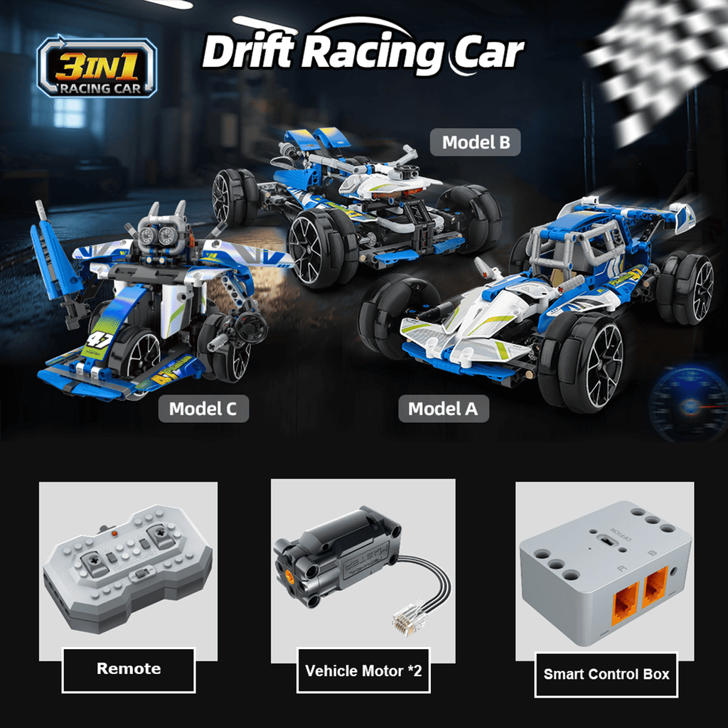 3 in 1 STEM RC Robot Car Building Blocks DIY Kit 4WD Remote Control APP Programming Drift Robot Car