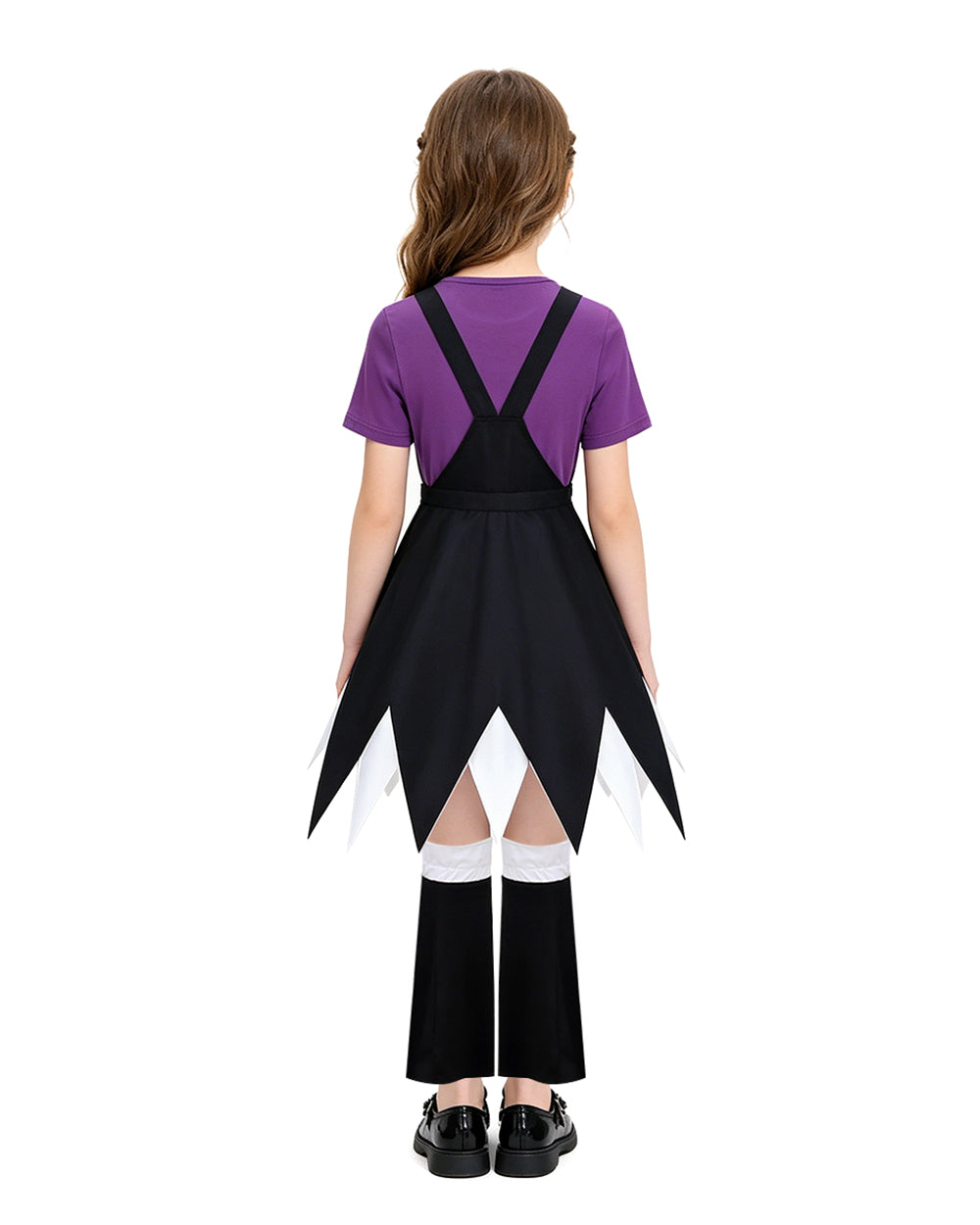 Star Doll Costume Purple Shirt with Suspender Skirt and Matching Leg Covers for Horror Game Fans