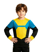 Kids Mark Costume Yellow Long Sleeve Pullover Shirt for Cosplay Themed Party Comic Exhibition