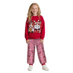 Kids Christmas Pajamas Set Red Long Sleeve Top Pants Festive Sleepwear for Children