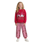 Kids Christmas Pajamas Set Red Long Sleeve Top Pants Festive Sleepwear for Children