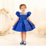 Toddler Christmas Party Dress Formal Puff Sleeve Xmas Smocked Green Costume for Girls