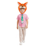 Boys Fox Nick Costume Pink Shirt Mask Tail and Necktie Full Set for Dress Up Party