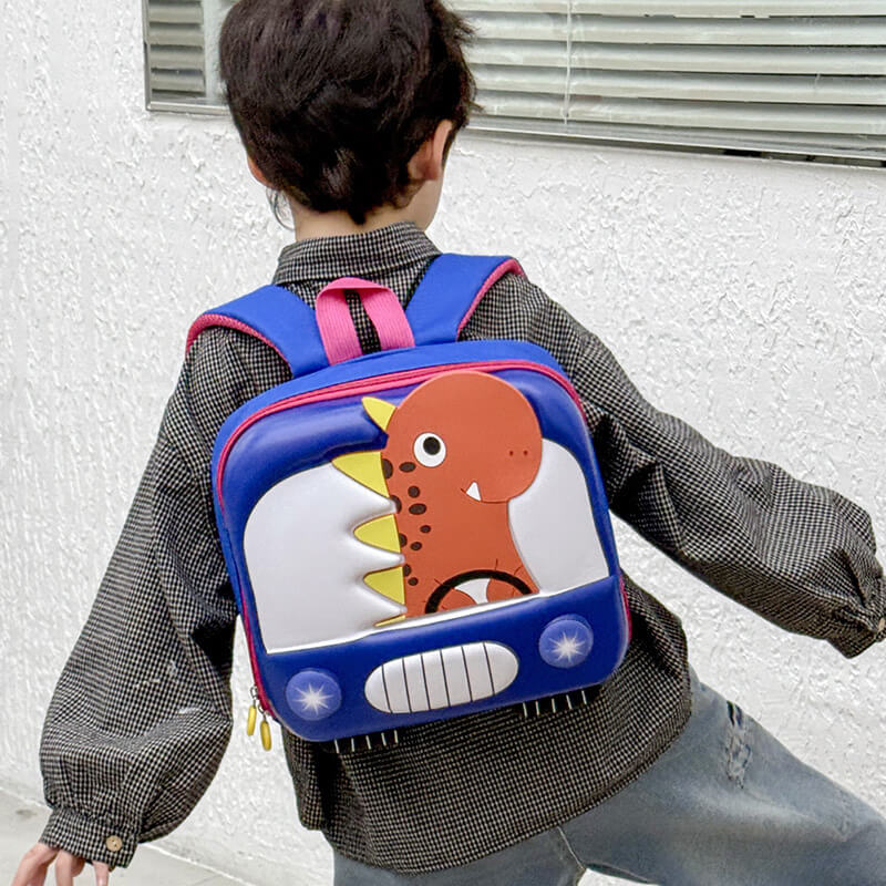 3D Cartoon Dino Backpack Lightweight Waterproof Backpack with Adjustable Shoulder Straps for Preschoolers