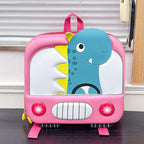 3D Cartoon Dino Backpack Lightweight Waterproof Backpack with Adjustable Shoulder Straps for Preschoolers