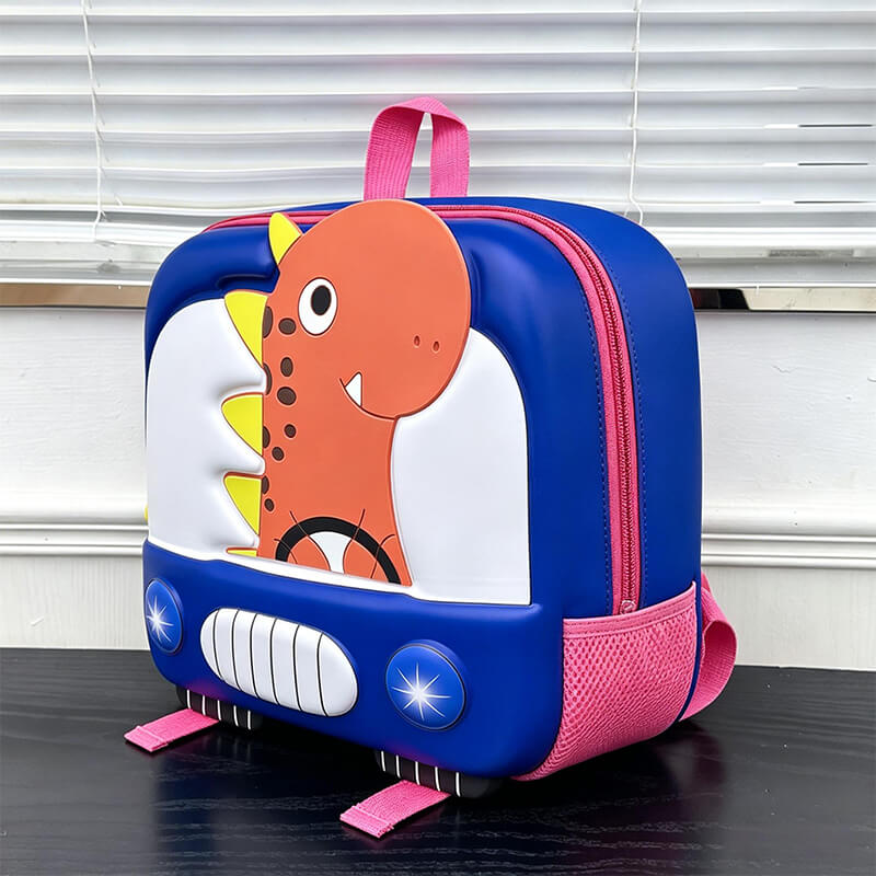 3D Cartoon Dino Backpack Lightweight Waterproof Backpack with Adjustable Shoulder Straps for Preschoolers