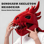 3D Dino Plush Skeleton Headpiece & Spine Realistic Dino Cosplay For Kids and Adults