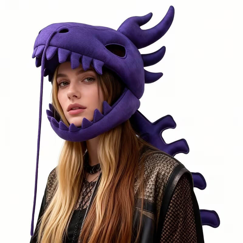 3D Dino Plush Skeleton Headpiece & Spine Realistic Dino Cosplay For Kids and Adults