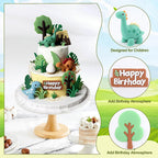 3D Dinosaur Cake Toppers Set Cute Dinosaur Jungle Theme Cake Decorations for Kids Birthday Party