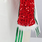 Xmas Pop Star Dress Festive Sequin Costume Tassel Crop Top Skirt Party Set