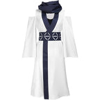 White Fem Sukuna Kimono Dress Belt and Scarf Full Set for Themed Party