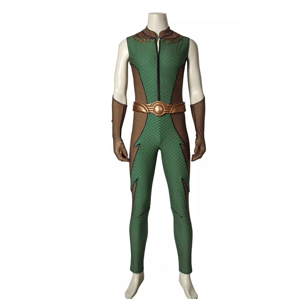 Lord of the Seven Seas Costume Adults Superhero Jumpsuit Gloves and Belt Suit
