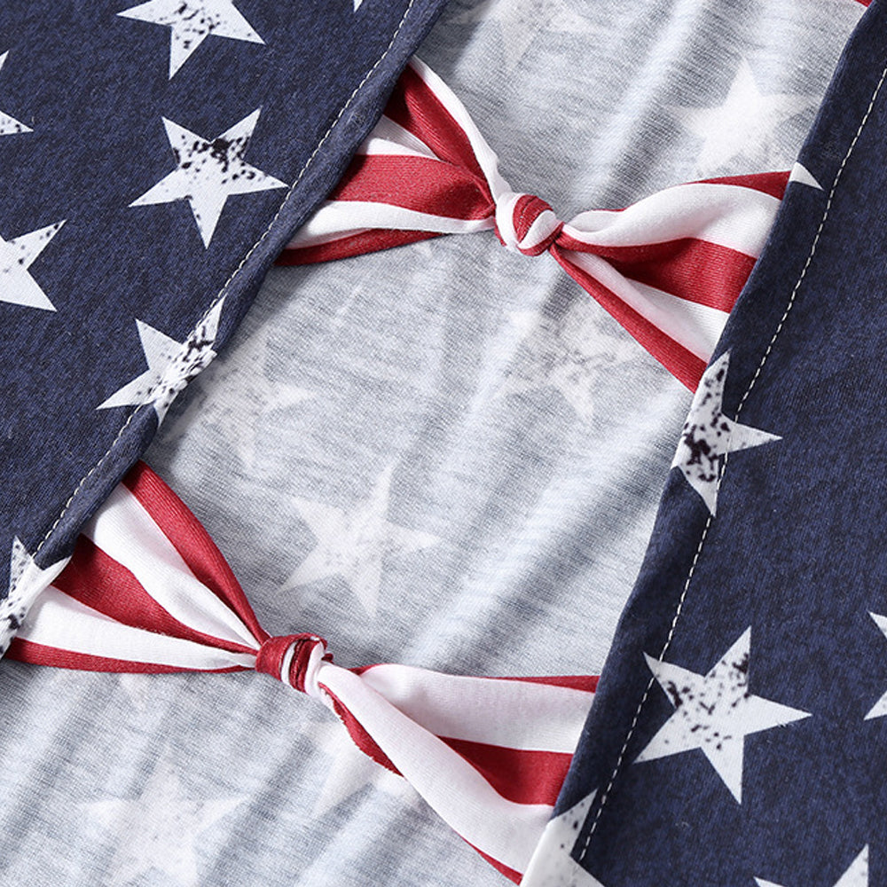 Women Fourth of July Outfit Backless July 4th Shirt American Flag Clothes for Independence Day