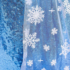 Little Girls Elsa Princess Dress Snow Queen Halloween Costume with Cape Crown Scepter and Wig 3-10 Years