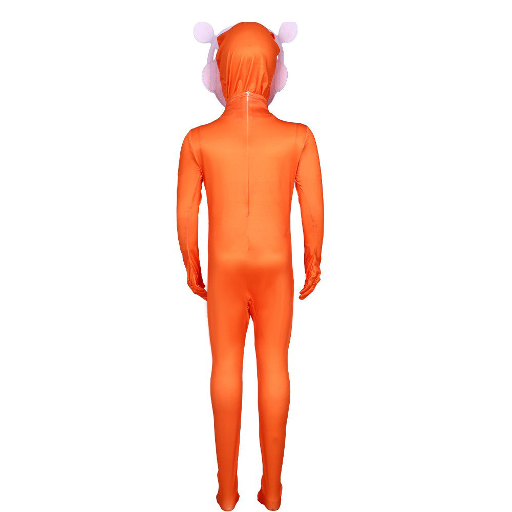 Kids Game Incredibox Costume Oren Jumpsuit Sprunki Orange Cosplay Outfit