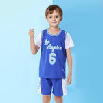 Kids Basketball Jersey Los Angeles No.8 and No.6 Children Bball Shorts and Shirt Kits